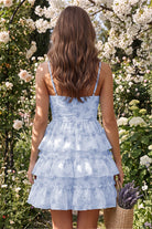 Lavender Tiered Sweetheart A Line Homecoming Dress Back View