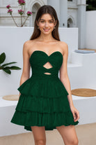 Peacock Keyhole Sweetheart A Line Homecoming Dress Front View