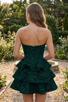 Peacock Leopard Print Ruffles Sweetheart Homecoming Dress Back View