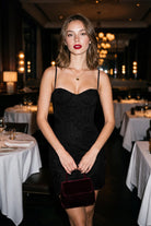 Light Burgundy Floral Stitching Sheath Spaghetti Straps Homecoming Dress Front View