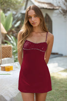 Sage Rhinestones Spaghetti Straps Sheath Homecoming Dress Front View