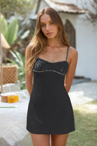 Ivory Rhinestones Spaghetti Straps Sheath Homecoming Dress Front View