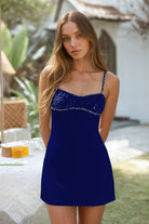 Champagne Rhinestones Spaghetti Straps Sheath Homecoming Dress Front View